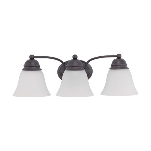 Vanity Nuvo 60-3167 Empire - 3 Light - 21 in. - Vanity with Frosted White Glass - Mahogany Bronze Finish Nuvo