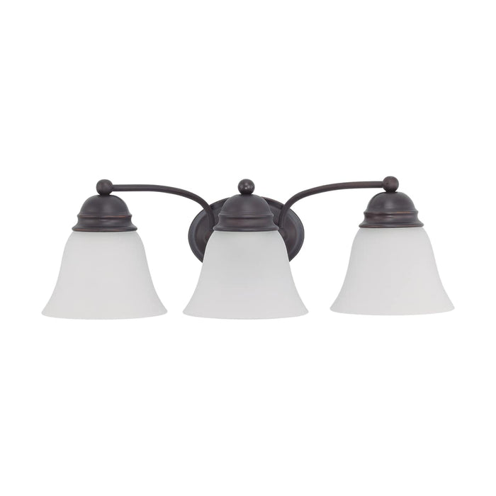 Vanity Nuvo 60-3167 Empire - 3 Light - 21 in. - Vanity with Frosted White Glass - Mahogany Bronze Finish Nuvo