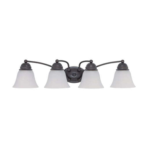 Vanity Nuvo 60-3168 Empire - 4 Light - 29 in. - Vanity with Frosted White Glass - Mahogany Bronze Finish Nuvo