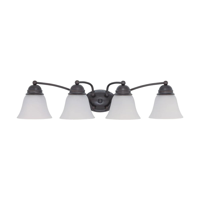 Vanity Nuvo 60-3168 Empire - 4 Light - 29 in. - Vanity with Frosted White Glass - Mahogany Bronze Finish Nuvo