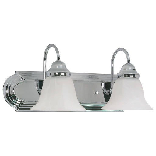 Vanity Nuvo 60-316 Ballerina - 2 Light - 18 in. - Vanity with Alabaster Glass Bell Shades - Polished Chrome Finish Nuvo