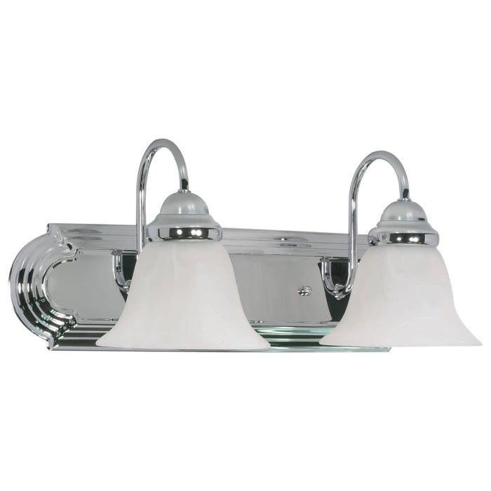 Vanity Nuvo 60-316 Ballerina - 2 Light - 18 in. - Vanity with Alabaster Glass Bell Shades - Polished Chrome Finish Nuvo
