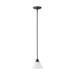 Mini Pendant Nuvo 60-3172 Empire - 1 Light - 7 in. - Mini Pendant with Frosted White Glass - Mahogany Bronze Finish Nuvo