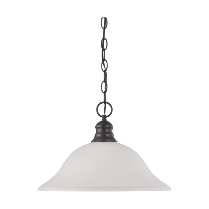 Pendant Nuvo 60-3173 1 Light - 16 in. - Pendant with Frosted White Glass - Mahogany Bronze Finish Nuvo