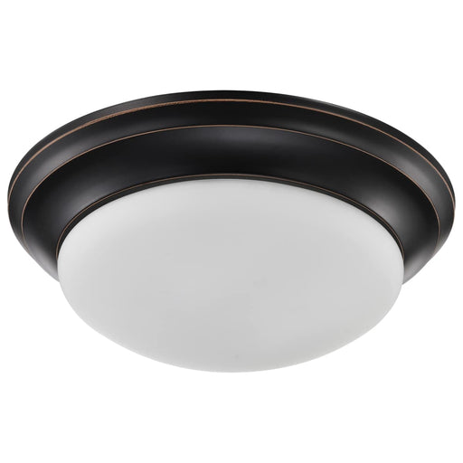 Flush Mount Nuvo 60-3176 2 Light - 14 in. - Flush Mount Twist and Lock with Frosted White Glass - Mahogany Bronze Finish Nuvo