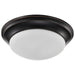 Flush Mount Nuvo 60-3176 2 Light - 14 in. - Flush Mount Twist and Lock with Frosted White Glass - Mahogany Bronze Finish Nuvo