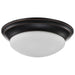 Flush Mount Nuvo 60-3176 2 Light - 14 in. - Flush Mount Twist and Lock with Frosted White Glass - Mahogany Bronze Finish Nuvo