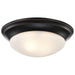 Flush Mount Nuvo 60-3176 2 Light - 14 in. - Flush Mount Twist and Lock with Frosted White Glass - Mahogany Bronze Finish Nuvo