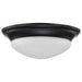 Flush Mount Nuvo 60-3176 2 Light - 14 in. - Flush Mount Twist and Lock with Frosted White Glass - Mahogany Bronze Finish Nuvo