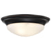 Flush Mount Nuvo 60-3176 2 Light - 14 in. - Flush Mount Twist and Lock with Frosted White Glass - Mahogany Bronze Finish Nuvo