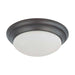 Flush Mount Nuvo 60-3176 2 Light - 14 in. - Flush Mount Twist and Lock with Frosted White Glass - Mahogany Bronze Finish Nuvo