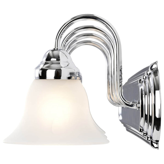 Vanity Nuvo 60-318 Ballerina - 4 Light - 30 in. - Vanity with Alabaster Glass Bell Shades - Polished Chrome Finish Nuvo