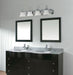 Vanity Nuvo 60-318 Ballerina - 4 Light - 30 in. - Vanity with Alabaster Glass Bell Shades - Polished Chrome Finish Nuvo