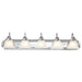 Vanity Nuvo 60-319 Ballerina - 5 Light - 36 in. - Vanity with Alabaster Glass Bell Shades - Polished Chrome Finish Nuvo