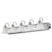 Vanity Nuvo 60-319 Ballerina - 5 Light - 36 in. - Vanity with Alabaster Glass Bell Shades - Polished Chrome Finish Nuvo