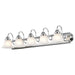 Vanity Nuvo 60-319 Ballerina - 5 Light - 36 in. - Vanity with Alabaster Glass Bell Shades - Polished Chrome Finish Nuvo