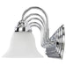 Vanity Nuvo 60-319 Ballerina - 5 Light - 36 in. - Vanity with Alabaster Glass Bell Shades - Polished Chrome Finish Nuvo