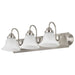 Vanity Nuvo 60-321 Ballerina - 3 Light - 24 in. - Vanity with Alabaster Glass Bell Shades - Brushed Nickel Finish Nuvo