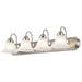 Vanity Nuvo 60-322 Ballerina - 4 Light - 30 in. - Vanity with Alabaster Glass Bell Shades - Brushed Nickel Finish Nuvo