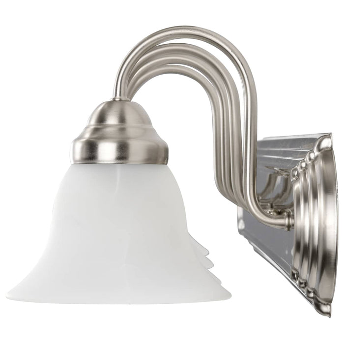 Vanity Nuvo 60-322 Ballerina - 4 Light - 30 in. - Vanity with Alabaster Glass Bell Shades - Brushed Nickel Finish Nuvo