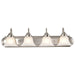 Vanity Nuvo 60-322 Ballerina - 4 Light - 30 in. - Vanity with Alabaster Glass Bell Shades - Brushed Nickel Finish Nuvo