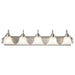 Vanity Nuvo 60-323 Ballerina - 5 Light - 36 in. - Vanity with Alabaster Glass Bell Shades - Brushed Nickel Finish Nuvo
