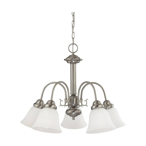 Chandelier Nuvo 60-3240 Ballerina - 5 Light - 24 in. - Chandelier with Frosted White Glass - Brushed Nickel Finish Nuvo