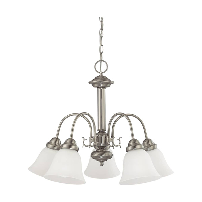 Chandelier Nuvo 60-3240 Ballerina - 5 Light - 24 in. - Chandelier with Frosted White Glass - Brushed Nickel Finish Nuvo