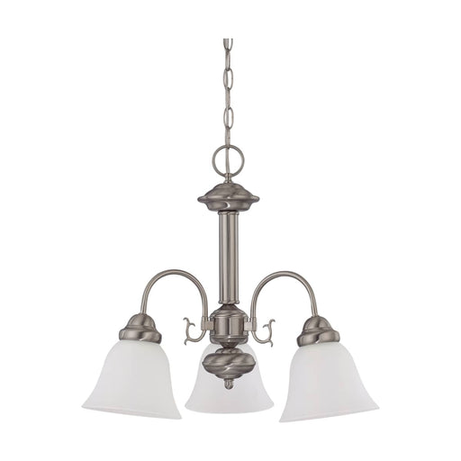 Chandelier Nuvo 60-3241 Ballerina - 3 Light - 20 in. - Chandelier with Frosted White Glass - Brushed Nickel Finish Nuvo