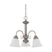 Chandelier Nuvo 60-3241 Ballerina - 3 Light - 20 in. - Chandelier with Frosted White Glass - Brushed Nickel Finish Nuvo