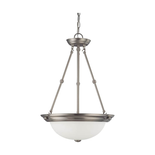 Pendant Nuvo 60-3247 3 Light - 15 in. - Pendant with Frosted White Glass - Brushed Nickel Finish Nuvo