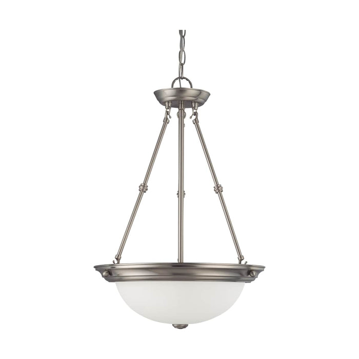 Pendant Nuvo 60-3247 3 Light - 15 in. - Pendant with Frosted White Glass - Brushed Nickel Finish Nuvo