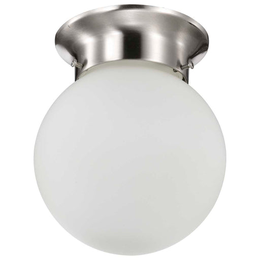 Flush Mount Nuvo 60-3249 1 Light - 6 in. - Ceiling Mount with Frosted White Glass - Brushed Nickel Finish Nuvo