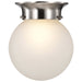 Flush Mount Nuvo 60-3249 1 Light - 6 in. - Ceiling Mount with Frosted White Glass - Brushed Nickel Finish Nuvo