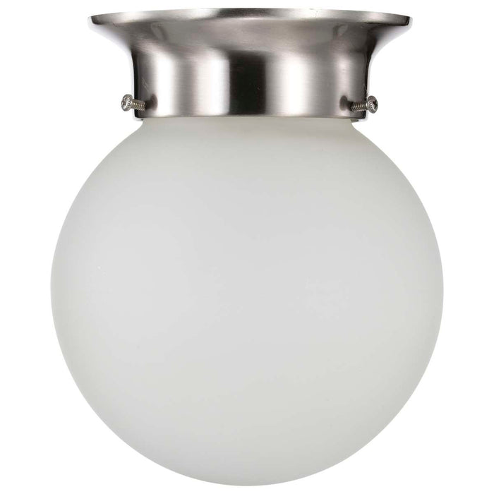 Flush Mount Nuvo 60-3249 1 Light - 6 in. - Ceiling Mount with Frosted White Glass - Brushed Nickel Finish Nuvo