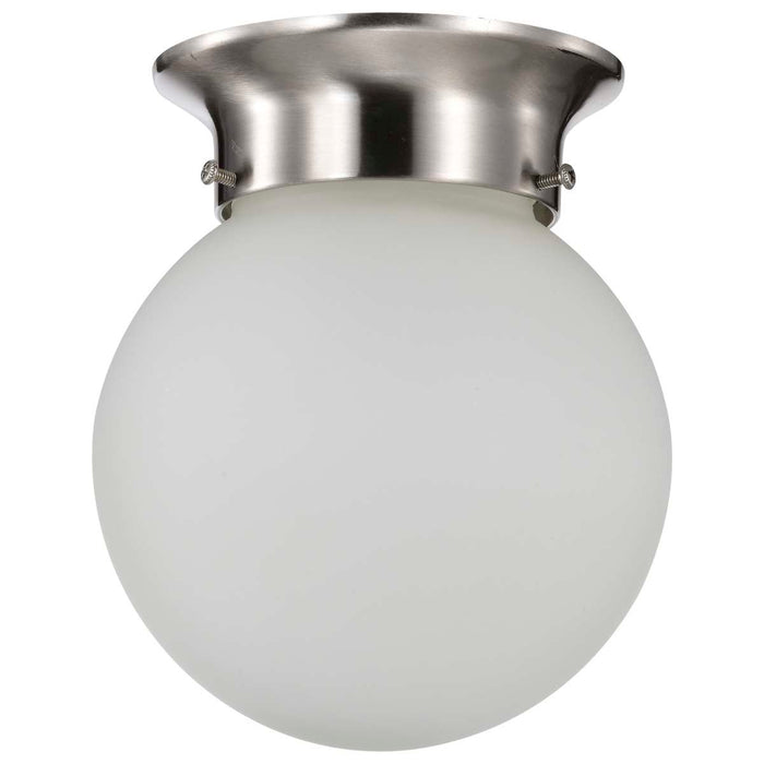 Flush Mount Nuvo 60-3249 1 Light - 6 in. - Ceiling Mount with Frosted White Glass - Brushed Nickel Finish Nuvo
