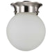 Flush Mount Nuvo 60-3249 1 Light - 6 in. - Ceiling Mount with Frosted White Glass - Brushed Nickel Finish Nuvo