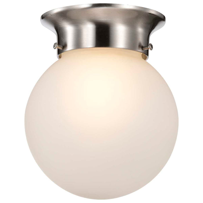 Flush Mount Nuvo 60-3249 1 Light - 6 in. - Ceiling Mount with Frosted White Glass - Brushed Nickel Finish Nuvo
