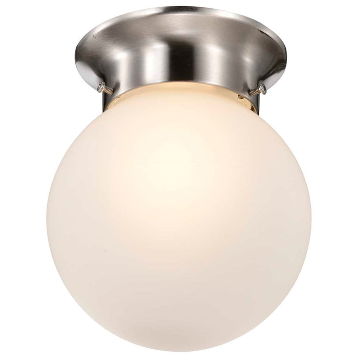 Flush Mount Nuvo 60-3249 1 Light - 6 in. - Ceiling Mount with Frosted White Glass - Brushed Nickel Finish Nuvo