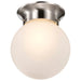 Flush Mount Nuvo 60-3249 1 Light - 6 in. - Ceiling Mount with Frosted White Glass - Brushed Nickel Finish Nuvo