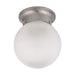 Flush Mount Nuvo 60-3249 1 Light - 6 in. - Ceiling Mount with Frosted White Glass - Brushed Nickel Finish Nuvo
