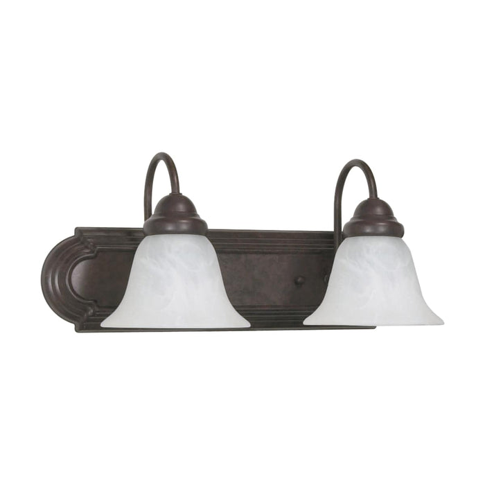Vanity Nuvo 60-324 Ballerina - 2 Light - 18 in. - Vanity with Alabaster Glass Bell Shades - Old Bronze Finish Nuvo