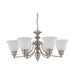Chandelier Nuvo 60-3255 Empire - 6 Light - 26 in. - Chandelier with Frosted White Glass - Brushed Nickel Finish Nuvo