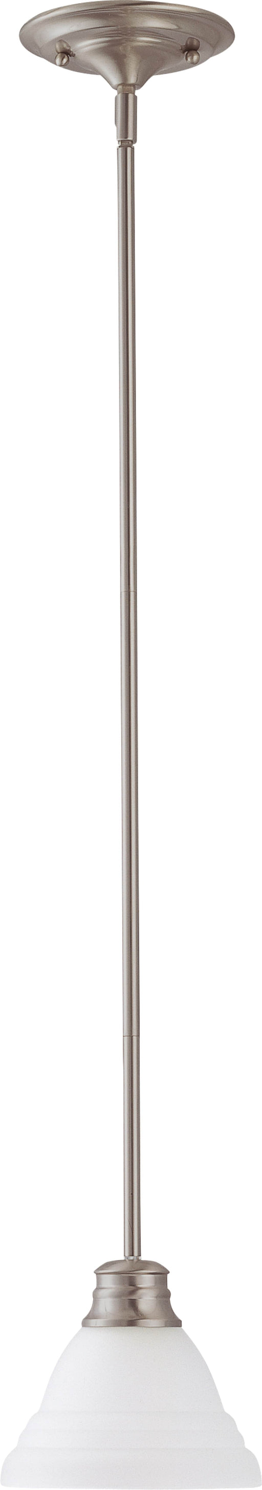 Mini Pendant Nuvo 60-3257 Empire - 1 Light - 7 in. - Mini Pendant with Frosted White Glass - Brushed Nickel Finish Nuvo