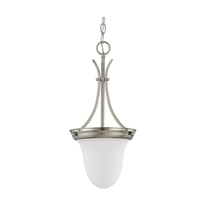 Pendant Nuvo 60-3259 1 Light - 10 in. - Pendant with Frosted White Glass - Brushed Nickel Finish Nuvo