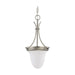 Pendant Nuvo 60-3259 1 Light - 10 in. - Pendant with Frosted White Glass - Brushed Nickel Finish Nuvo
