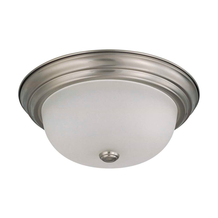 Flush Mount Nuvo 60-3262 2 Light - 13 in. - Flush Mount with Frosted White Glass - Brushed Nickel Finish Nuvo