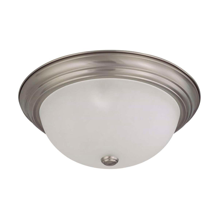 Flush Mount Nuvo 60-3263 3 Light - 15 in. - Flush Mount with Frosted White Glass - Brushed Nickel Finish Nuvo