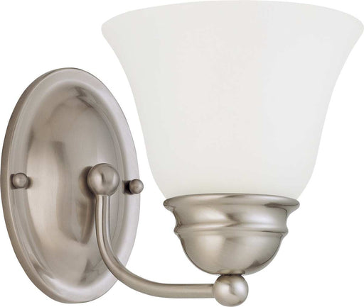 Vanity Nuvo 60-3264 Empire - 1 Light - 7 in. - Vanity with Frosted White Glass - Brushed Nickel Finish Nuvo