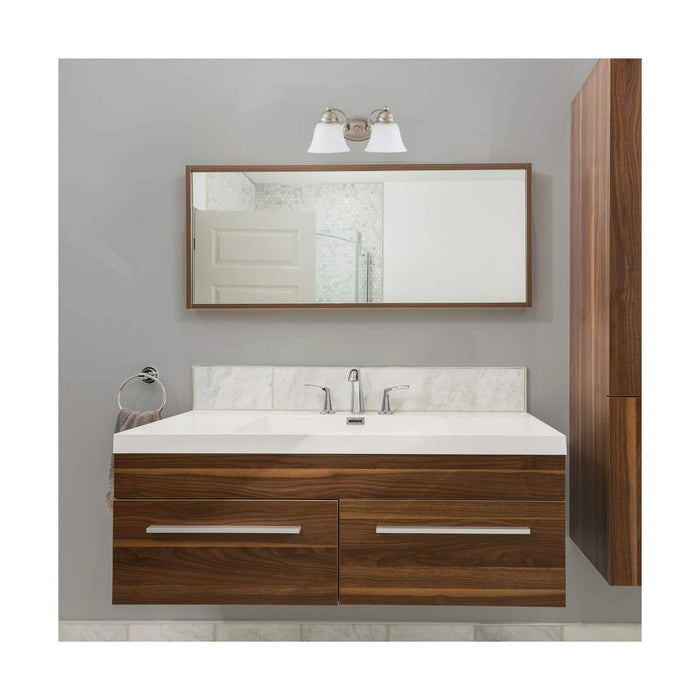 Vanity Nuvo 60-3265 Empire - 2 Light - 15 in. - Vanity with Frosted White Glass - Brushed Nickel Finish Nuvo